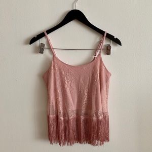 NWOT Blush Festival Fringe Crop Top Tank